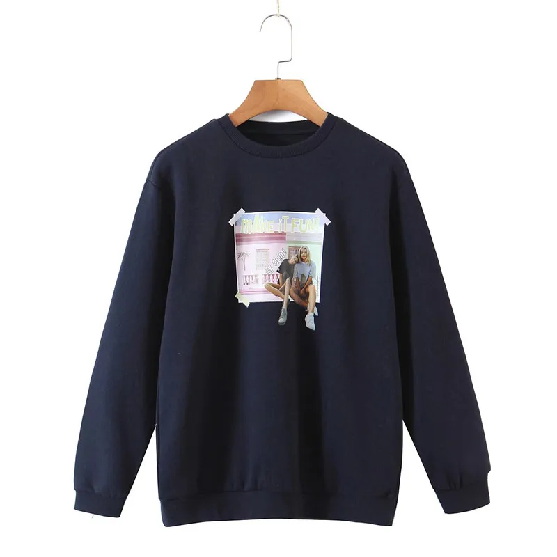 TMODA2153 2022 осенние женские толстовки с принтом для девочек женский свободный