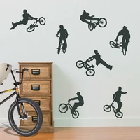 7pcs bmx bikes tricks cycling wall sticker playroom kids room stunt bicycle wall decal bedroom gameroom vinyl decor