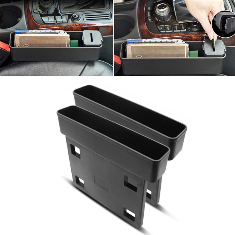 

Black Car Seat Organizer Car-Styling Car Seat Seam Bag Useful Pocket Holder Storage Pouch Phone Purse Coins