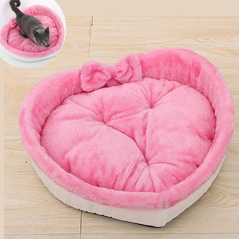

Heart-Shaped Cat Dog Bed Kennel Love Pet Nest Super Soft Cotton Velvet Winter Warm Pet Cat Nest Dog Bed Pet Sleeping Supplies