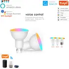 Новый Gu10 Gu5.3 E27 5W RGB + CW Точечный светильник Wifi светильник лампочка 6500 к Smart Домашней Автоматизации Совместимость с Alexa Google умный дом