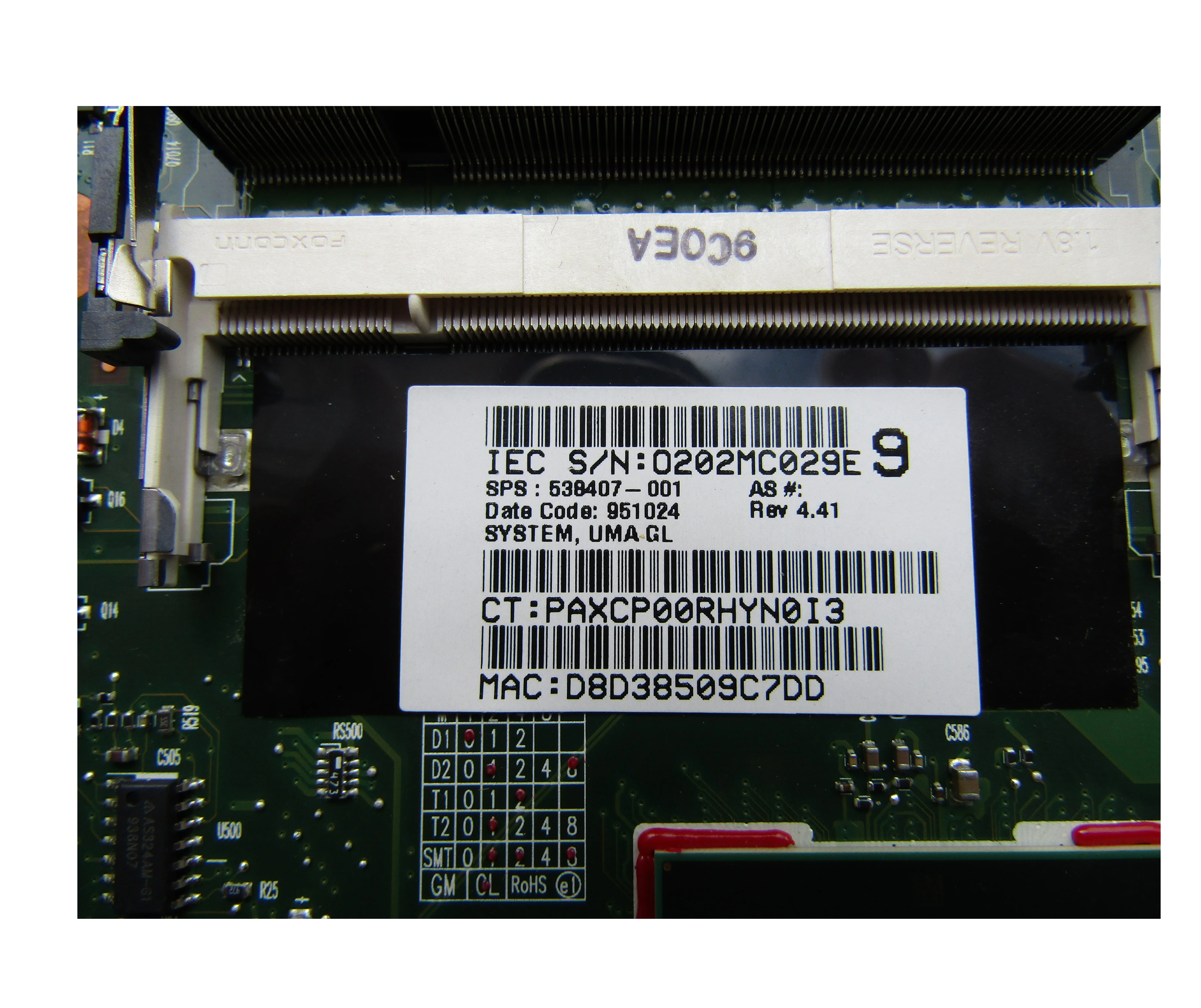 

538407-001 Board For HP COMPAQ CQ510 610 Laptop Motherboard With GLE960 chipset Mainboard
