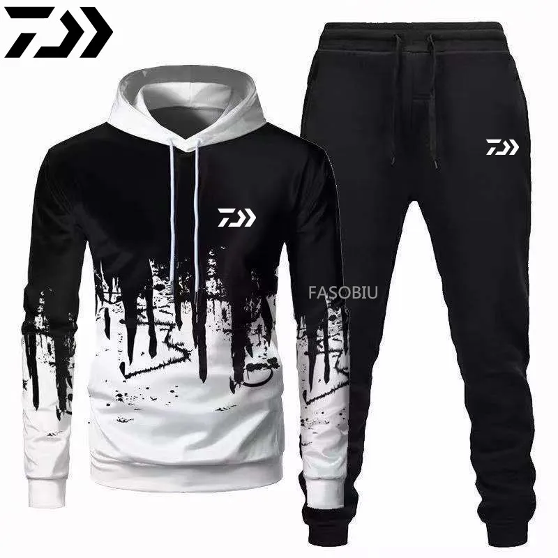

2021 Daiwa Fishing Suits Outdoor Breathable Full Sleeve Fishing Hoodie Elastic Pants Sports Camouflage Set Men Fishing Clothes