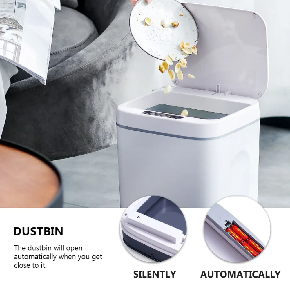 

1pc Smart Sensor Garbage Can Contactless Waste Bin Garbage Storage Container