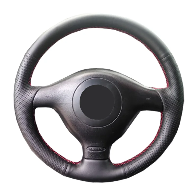 Чехол рулевого колеса автомобиля из волокон для Golf 4 Passat B5 1996 2003 Seat Leon 1999 2004 Polo