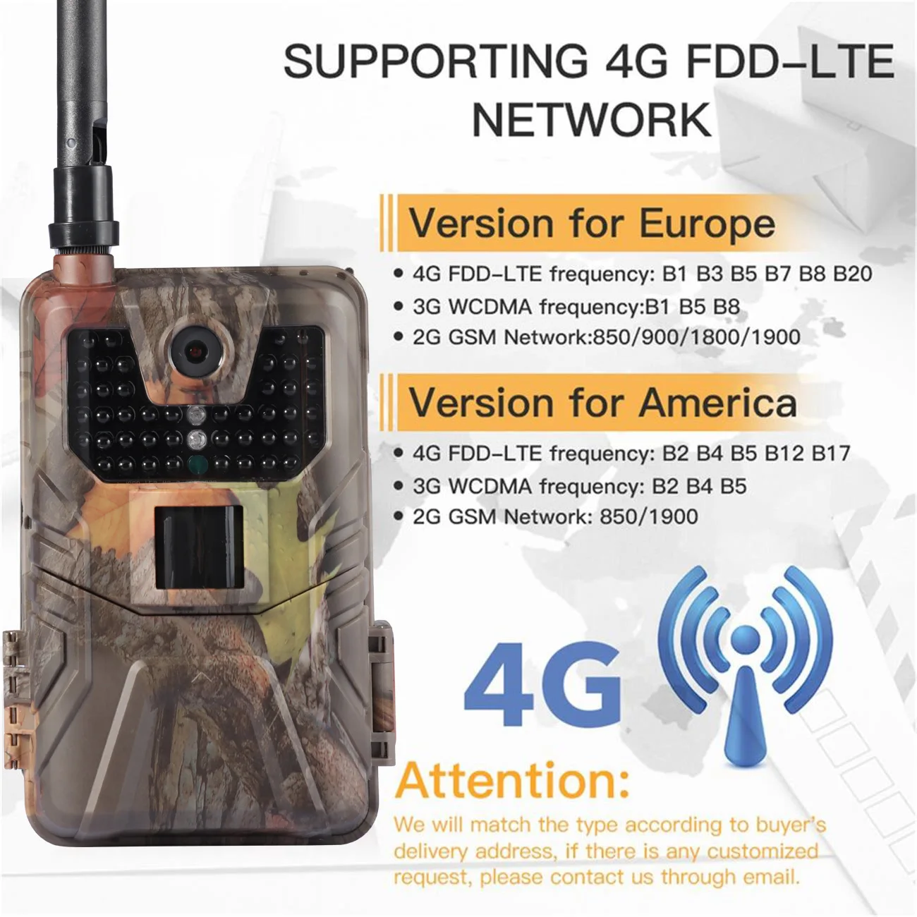 

HC-900LTE 4G Hunting Camera 16MP Trail Camera 940nm Photo Traps IP65 Wild Camera 44LED 0.3s trigger time Outdoor Wildlife Camera