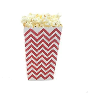 12 шт./лот в полоску/горошек/волнистый шесть цветов попкорн коробка поп кукуруза