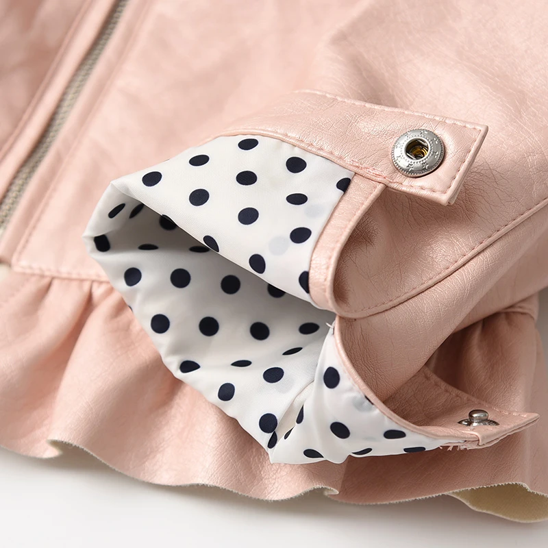 Куртка для девочек пальто детская кожаная куртка осенне зимняя однотонная