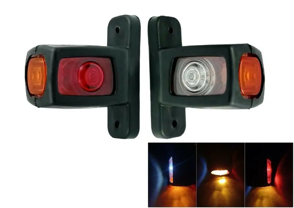 

1 Pair Side Marker Light 12v 24v 4 Led Waist Light Heavy Truck Trailer Arm Light Accessories