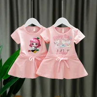 Newborn Clothes Summer Pink Cotton Birthday Girls Boutique Outfits Cinderella Dress спортивное нарядное девочки Футболка юбка