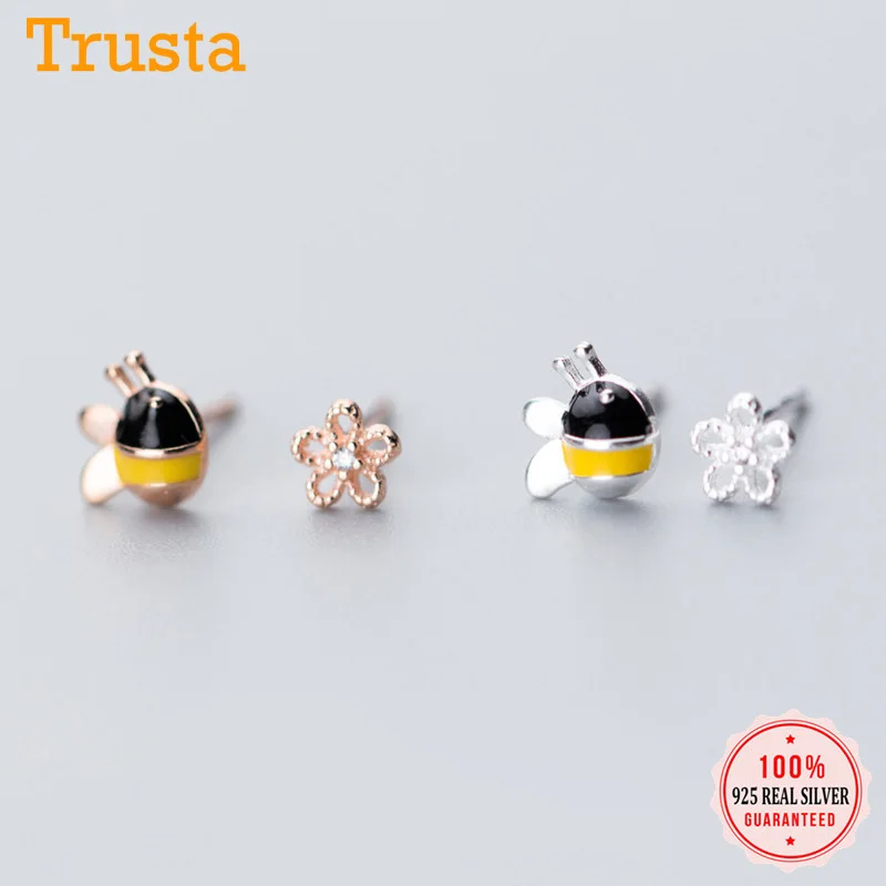 Женские асимметричные серьги гвоздики из серебра 100% пробы|Серьги-гвоздики| |