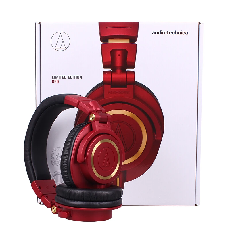 Оригинальный Audio-Technica железа Треугольники ATH-M50x RD на головке монитор M50XRD синий