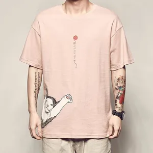 Футболка в японском стиле укиё-э-Кот, милая модная уличная одежда в стиле Харадзюку, повседневные летние топы с коротким рукавом, японские Топы