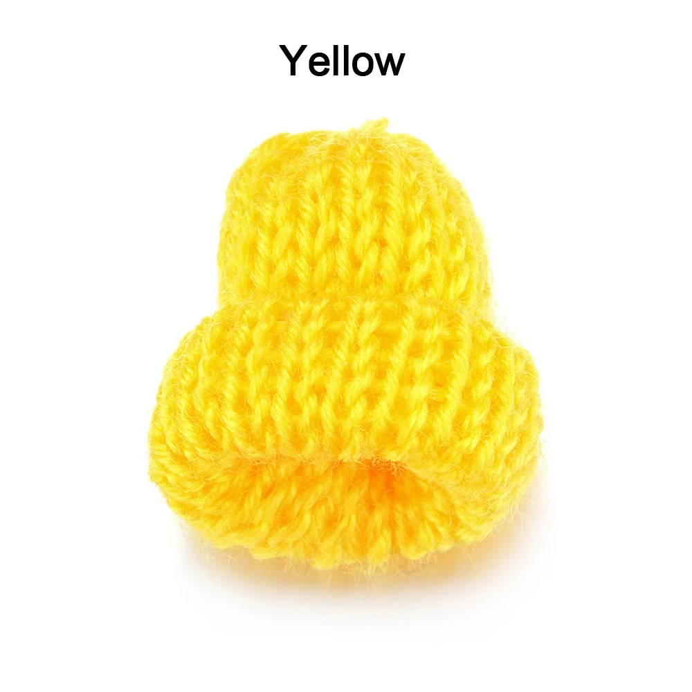 yellow 10 шт. новая Маленькая вязаная шапка ручной работы для кукол DIY чехол для телефона украшение головной убор одежда игрушка ребенок ручной Скрапбукинг искусство - Цвет: yellow