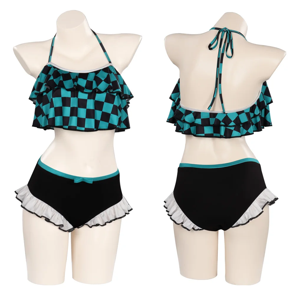 

Anime Demon Slayer-Kamado Tanjirou Cosplay Costume Swimwear Outfits Halloween Carnival Suit