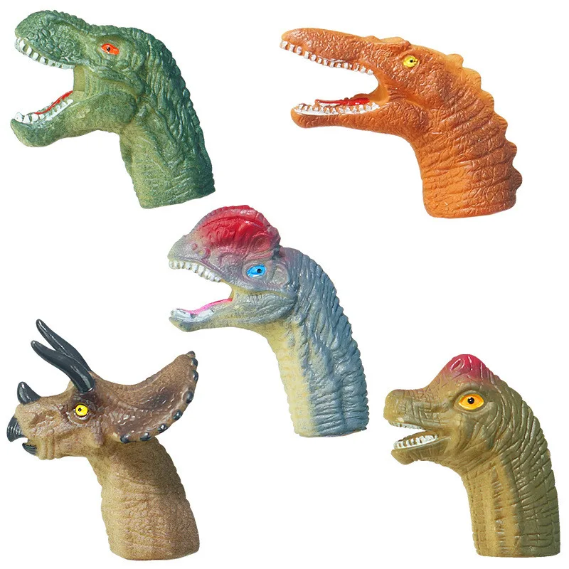 

5PCS Action&Toy Finger Model Brachiosaurus Tyrannosaurus Dragon Dinosaur Collection soft thumb dinosaur Children Birthday Gifts