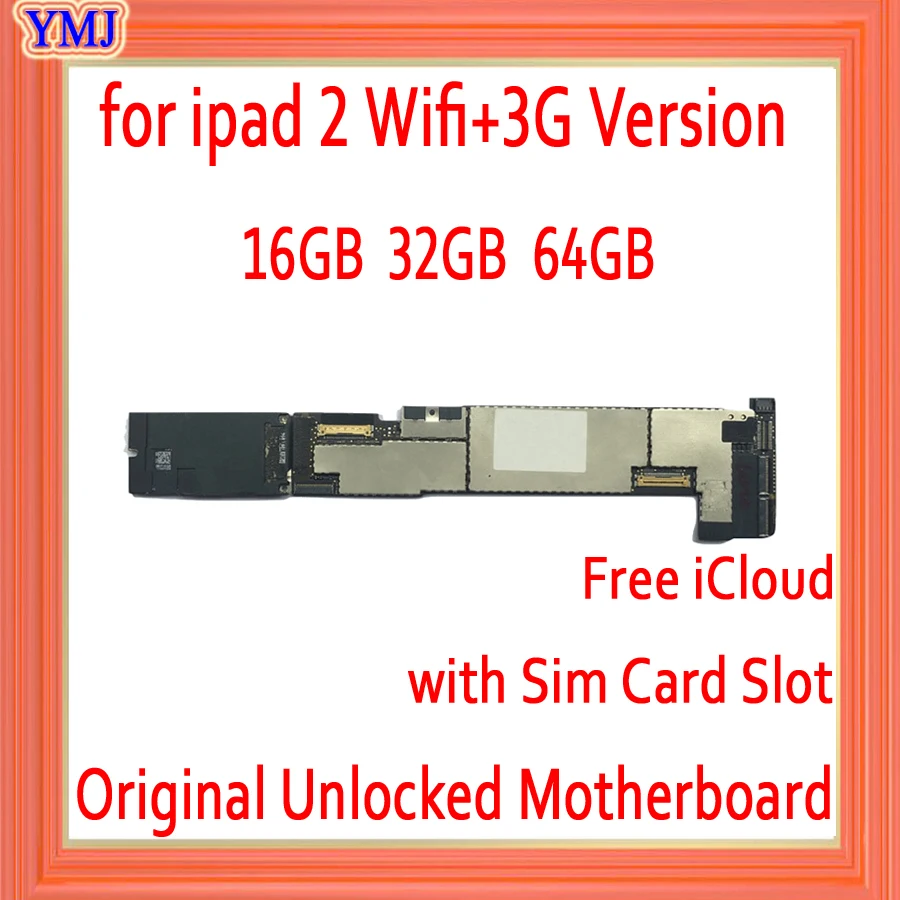 Заводская разблокированная материнская плата для ipad 2 с поддержкой Wi Fi и версией