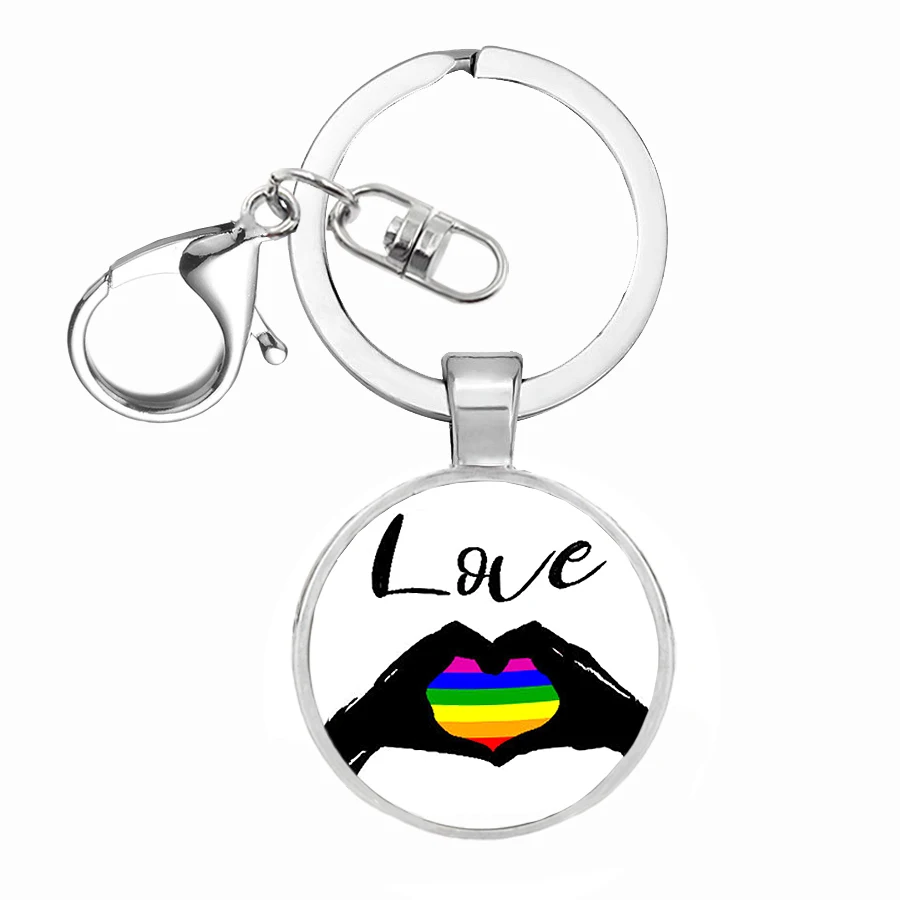 Флаги Радуга стеклянный купол на брелок Ретро геи ЛГБТ флаг ПРАЙД ключи