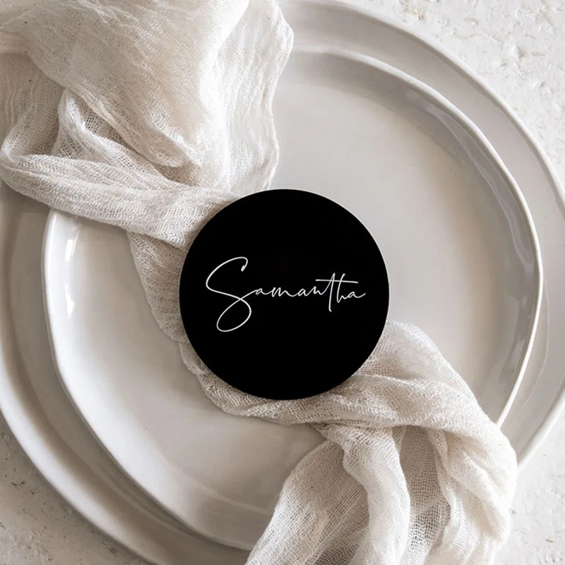 Круглые акриловые прозрачные карты плексиглас Пустое имя знак простая плитка