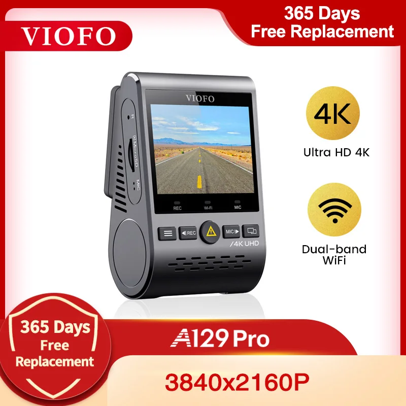 4K видеорегистратор VIOFO A129 Pro DVR Ultra HD Автомобильный Sony 8MP сенсор GPS Wi Fi режим