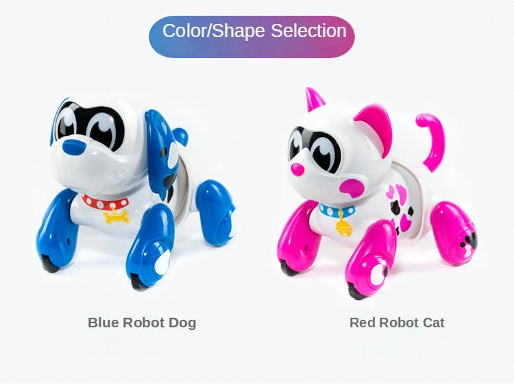 

Electronic Intelligent Interactive Programable Smart Robot Dog & Cat Toys for Kids with Touch Sensing, Sound and Light