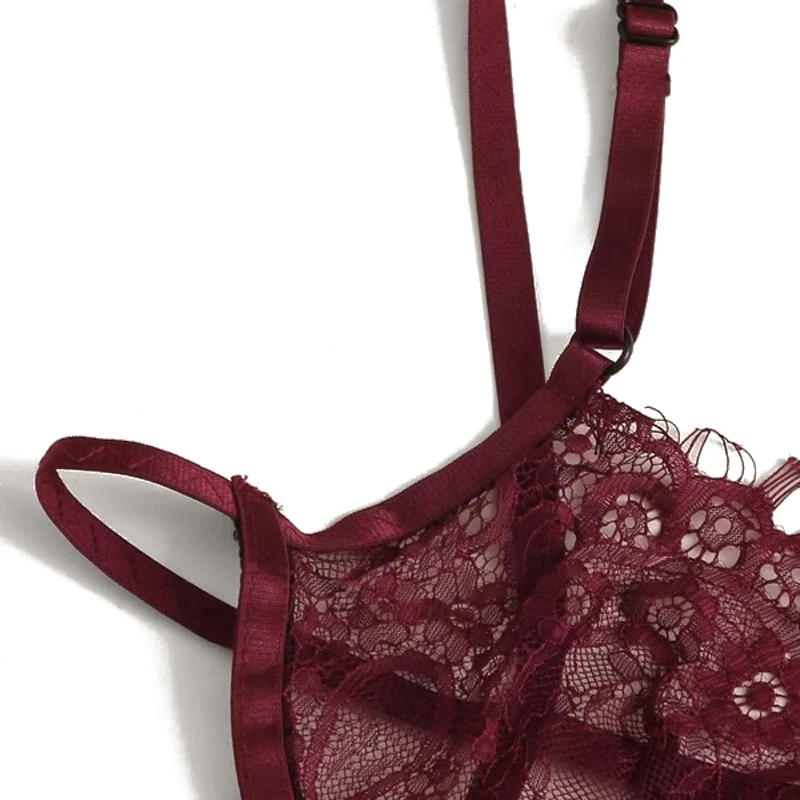 Fashion Women Bra Set Lace Velvet stitching Lingerie Panty Sexy Light and Breathable Underwear Sets | Женская одежда