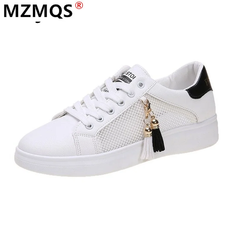 

2021 Summer New Women's Casual Little White Shoes Outdoor Breathable Mesh Comfortable Women's Vulcanize Shoes Lace-up Sneakers