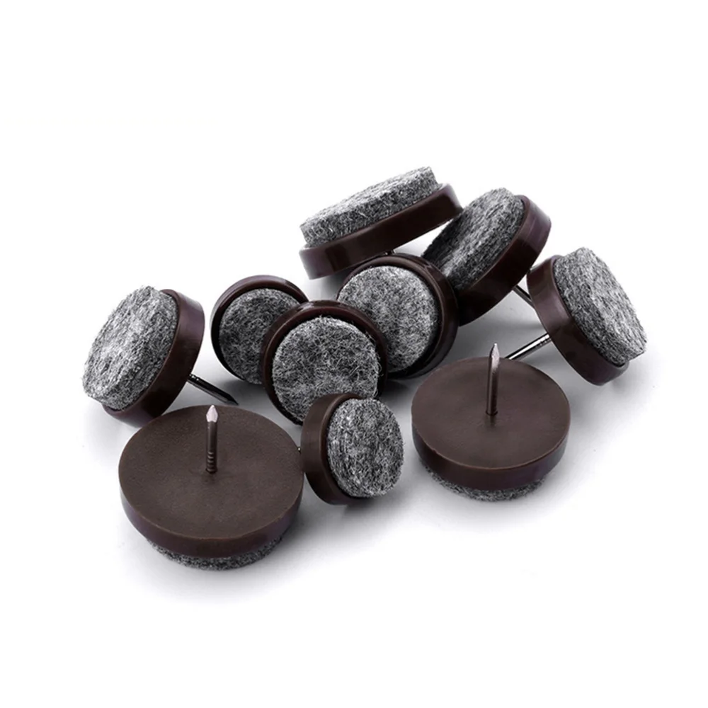 

50Pcs Felt Furniture Sliding Mats Household Chair Table Feet Pads Brown