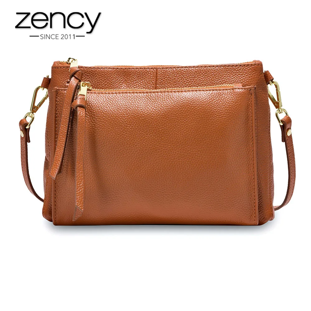 Zency/Скидка до 60%; женские сумки из натуральной кожи; высококачественные сумки; не допускают возврата - Цвет: brown