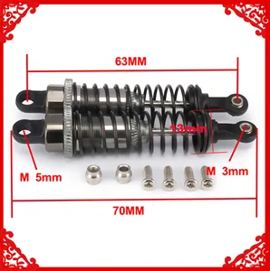 Амортизатор M602 23602 70 мм для радиоуправляемой машинки 118 Himoto E18 Truck Buggy RCAWD On-Road MAVERICK ION XB ION M, 2 шт.