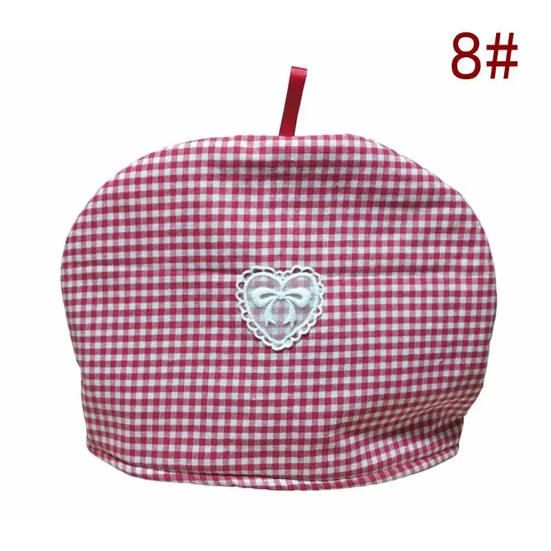 Темно синий простой хлопковый домашний чайник с цветочным принтом в фольклорном