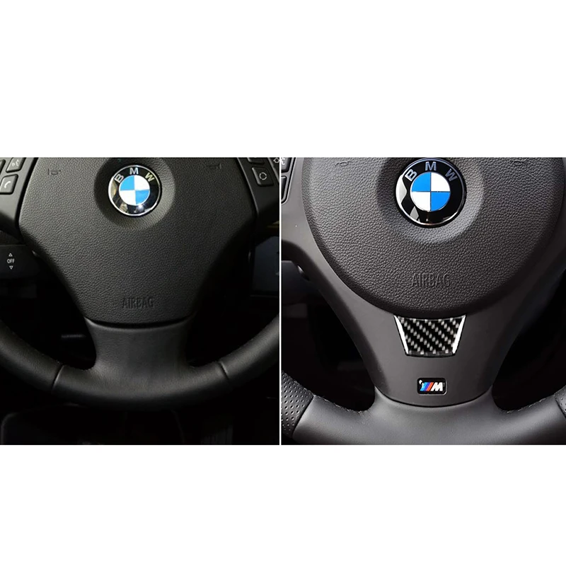 

For BMW E90 E92 E93 Series 2005-2012 Accessories Car Styling Carbon Fiber Sticker Interior Steering Wheel Trim Decoration