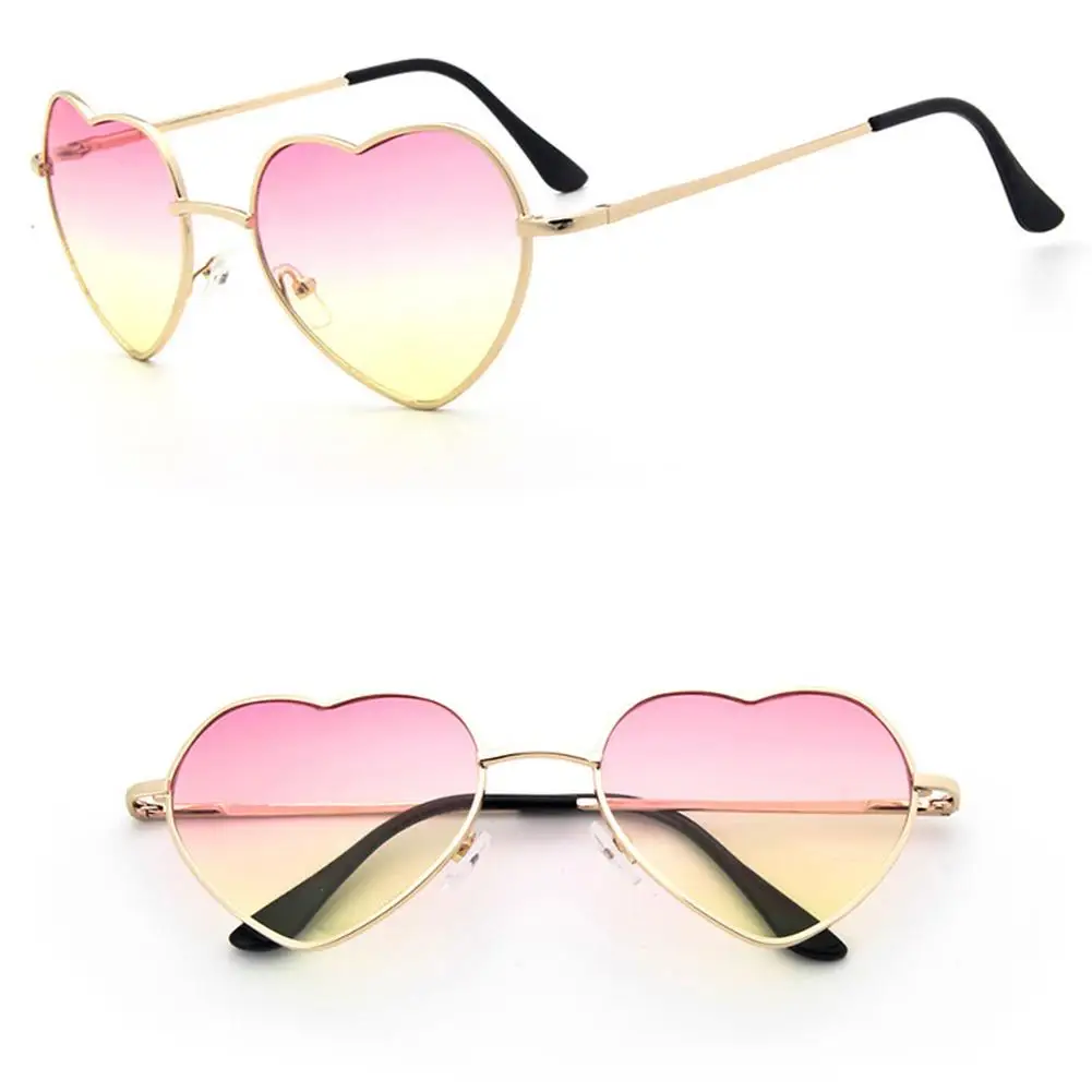 Женские солнцезащитные очки в форме сердца металлическая оправа HD градиентные