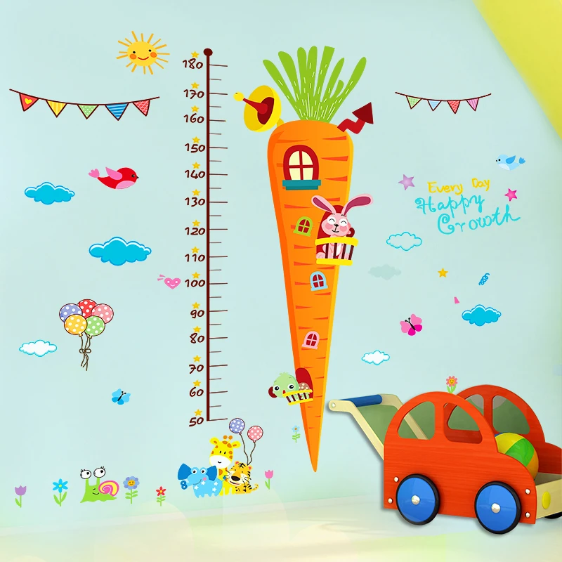 [SHIJUEHEZI] Мультяшные животные моркови настенные наклейки для детской комнаты