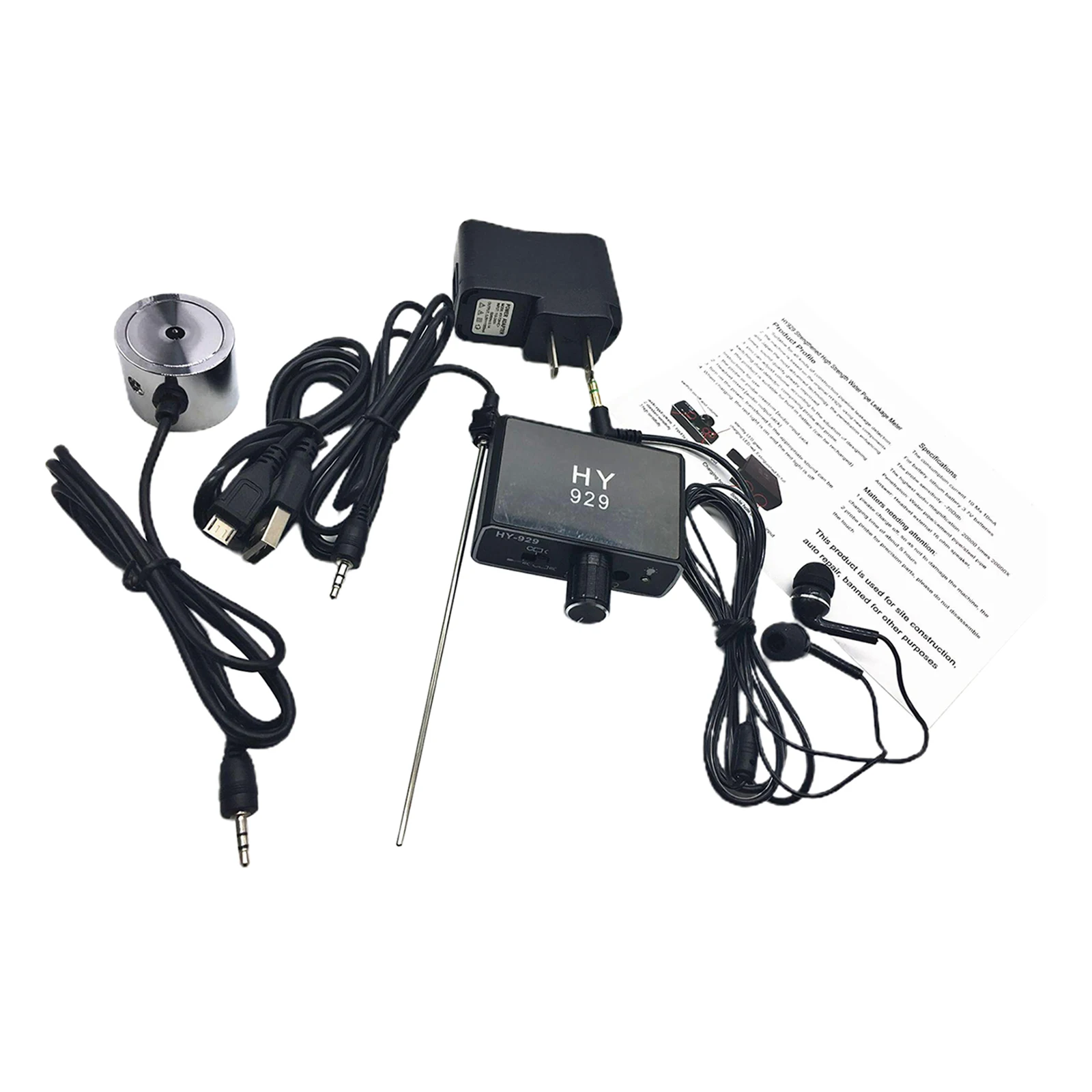 

High Strength Wall Microphone Amplifier Voice Bug Listen Thru-Wall for Water Oil Leakage (US)