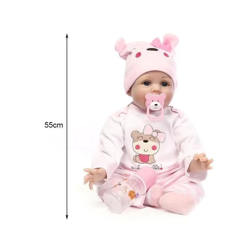 

55CM Soft Body Silicone Baby Doll Toy For Girls NewBorn Baby Birthday Gift Bedtime Early Education Christmas Gift