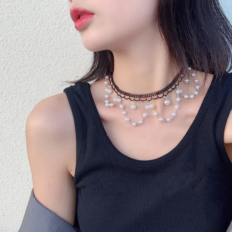 Ожерелье-чокер женское с искусственным жемчугом | Украшения и аксессуары