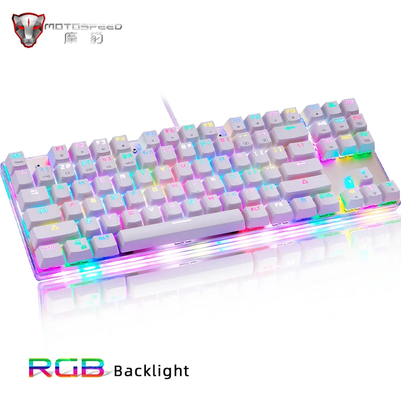 Motospeed K87S ABS USB2.0 игровая Проводная Механическая клавиатура синий красный