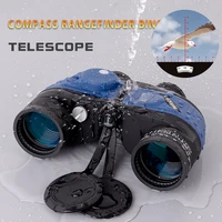luxun 10x50 waterproof compass telescope blue hd ranging boculars outdoor tourism powerful binoculars for hunting