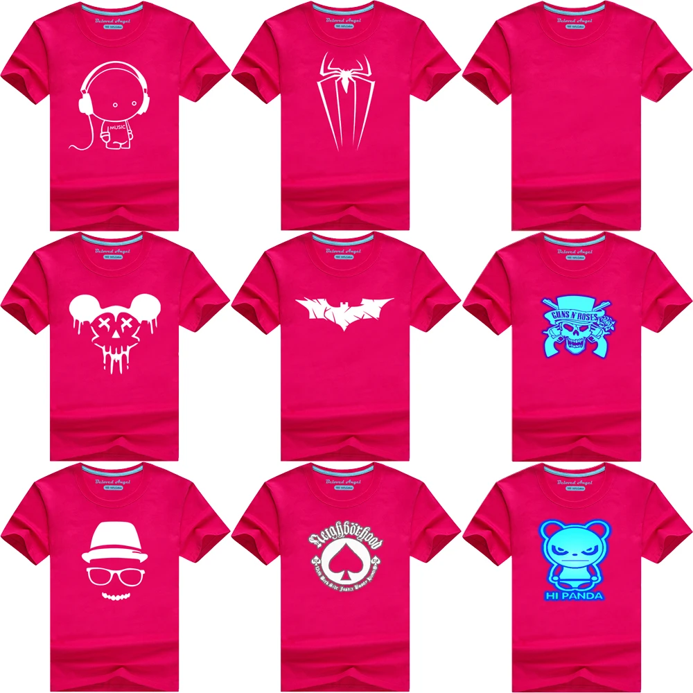 

Girls Boys Tops Harajuku Clothing Kids Summer Fashion Children Luminous Tshirt Short Sleeve T Shirt Cartoon Print Baby Clothes