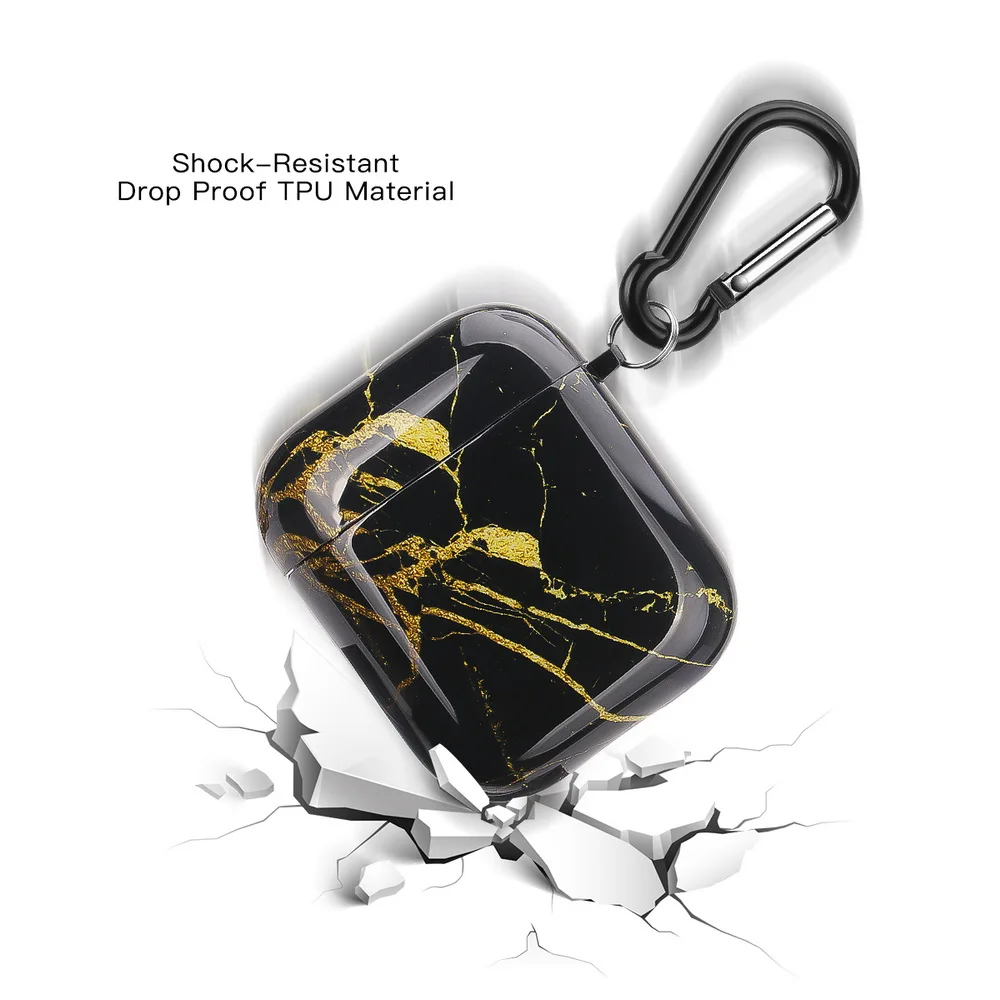 Новый роскошный чехол из мягкого ТПУ для наушников Apple Airpods 1 2 Глянцевая IMD черного