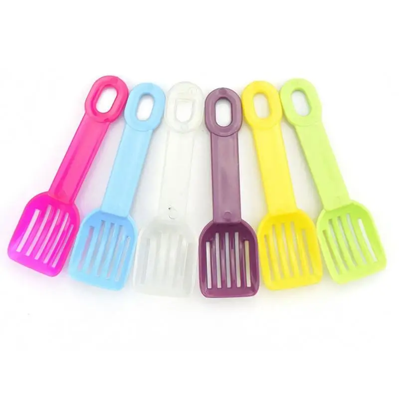 

Small Pet Hamster Litter Scoop Plastic Cleaning Small Animal Stool Litter Scoop Solid Color Slotting Guinea Pigs Toilet Supplies