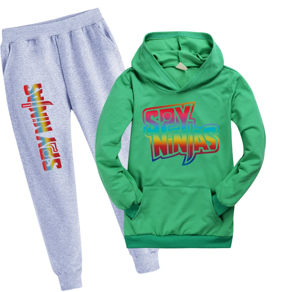 SPY NINJA Big Kids Shirt Casual Trousers Set Fashion Teenage Girls Clothing Cotton Boys Hoodie Tshirt Girls Cute Cosplay Clothes