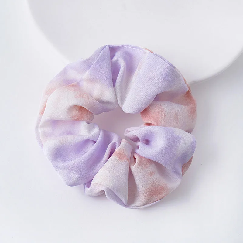 

1Pcs Women Chiffon Hair Ring Elastic Scrunchie Women Ponytail Hair Ties Gradient Color Rubber Band Hair Accessories Hair Bands