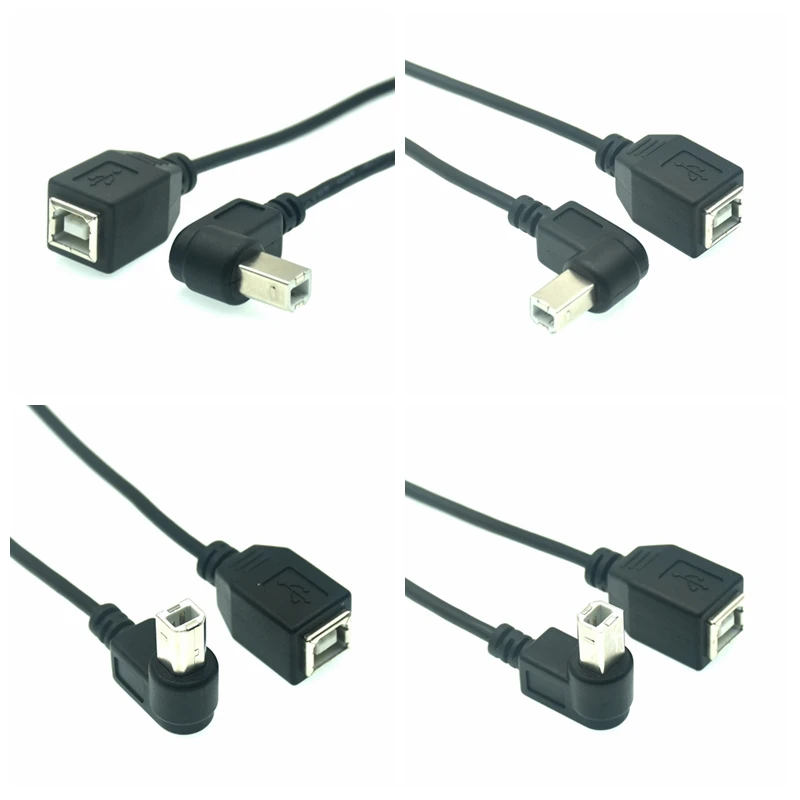 

1PCS Right Angle USB Type B male to USB B female Printer new Extension Sync Cable Cord 0.25M