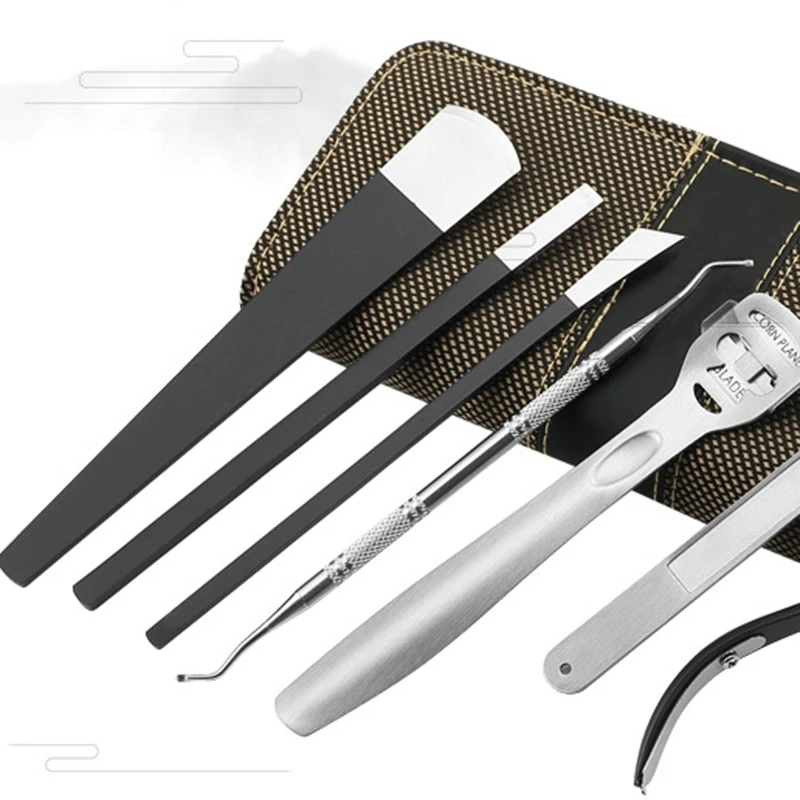 8 шт. Набор для стрижки ног Уход за ногтями педикюрных ножниц Пинцет нож набор