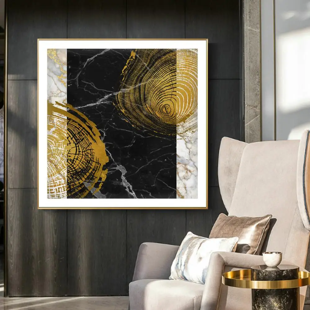 Абстрактная картина Золотые вены постер с изображением картины Постер для