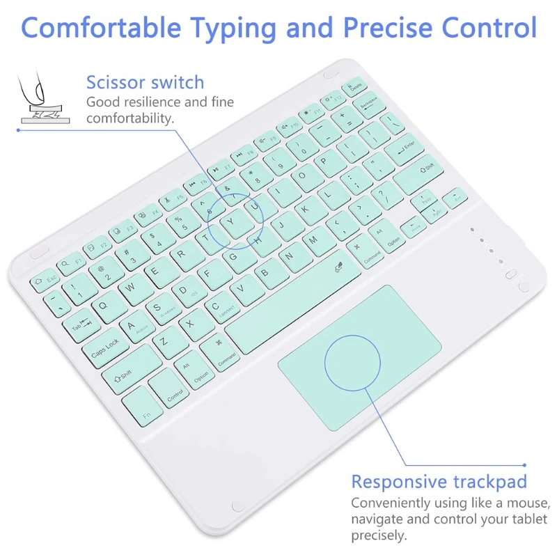 

Wireless Bluetooth Keyboard with Touchpad USB Rechargeable Built-in Multi-Touch for PC Laptop