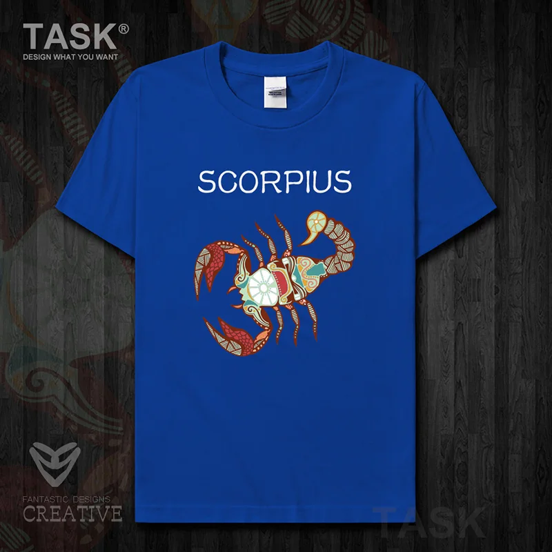 

Twelve constellations Scorpio t-shirt print Short sleeve clothes cotton summer Comfort Slim Fit Tee shirt sweatshirt casual tops