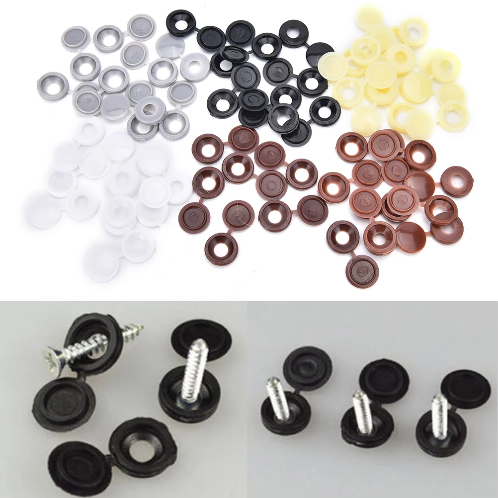 

10pcs/lot Plastic Hinged Screw Cover Cap Fold Snap Caps For Car Home Furniture Decor